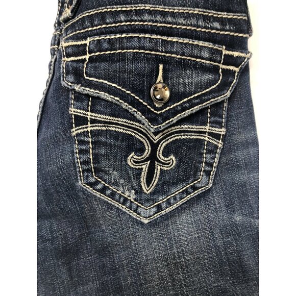 Rock Revival Noelle Skinny Womens 28x29 Blue Denim Jeans Distressed Stretch - Picture 4 of 9